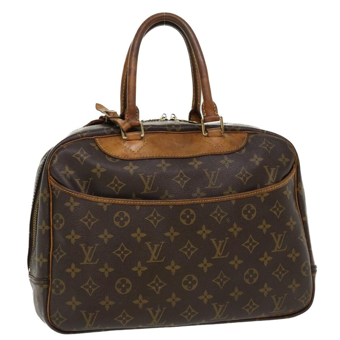 LOUIS VUITTON Monogram Deauville Hand Bag M47270 LV: LOUIS VUITTON Monogram Deauville Hand Bag M47270 LV Style: Hand Bag Material: Monogram Canvas Exterior Color: Monogram Bag Height: 10.6inch(Approx) / 27cm(Approx) Bag Depth: 5.1inch(Approx) / 13cm(App