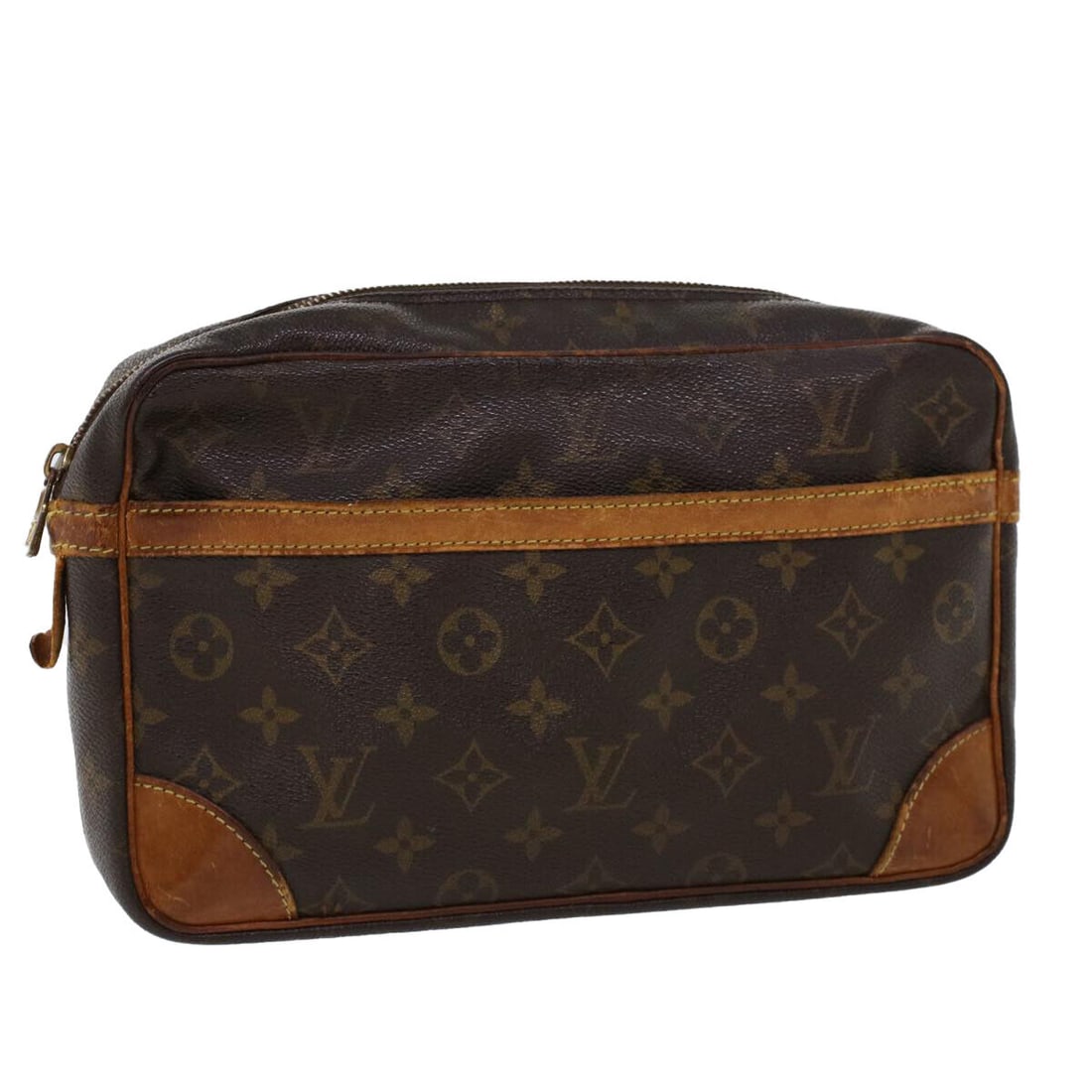 LOUIS VUITTON Monogram Compiegne 28 Clutch Bag M51845 LV: LOUIS VUITTON Monogram Compiegne 28 Clutch Bag M51845 LV Style: Clutch Bag Material: Monogram Canvas Exterior Color: Monogram Bag Height: 7.1inch(Approx) / 18cm(Approx) Bag Depth: 2.8inch(Approx) / 7c