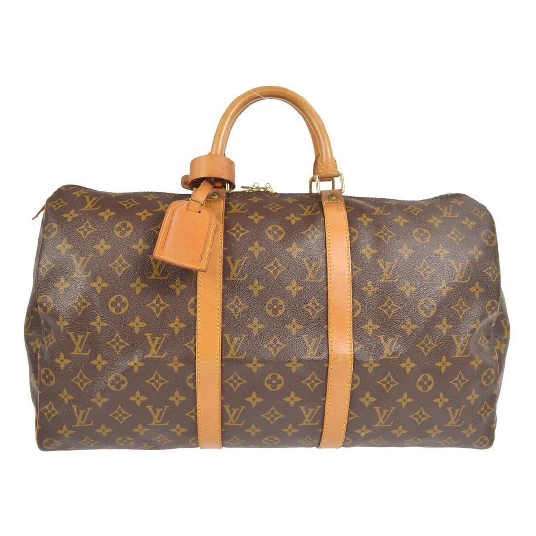 Louis Vuitton Keepall 50 Travel Handbag Monogram Vintage M41426 SP0913: Louis Vuitton Keepall 50 Travel Handbag Monogram Vintage M41426 SP0913 Bag Width: 19 in Pattern: Monogram Bag Height: 11 in Closure: Zip Occasion: Travel Handle/Strap Color: Brown Size: Large Handle S