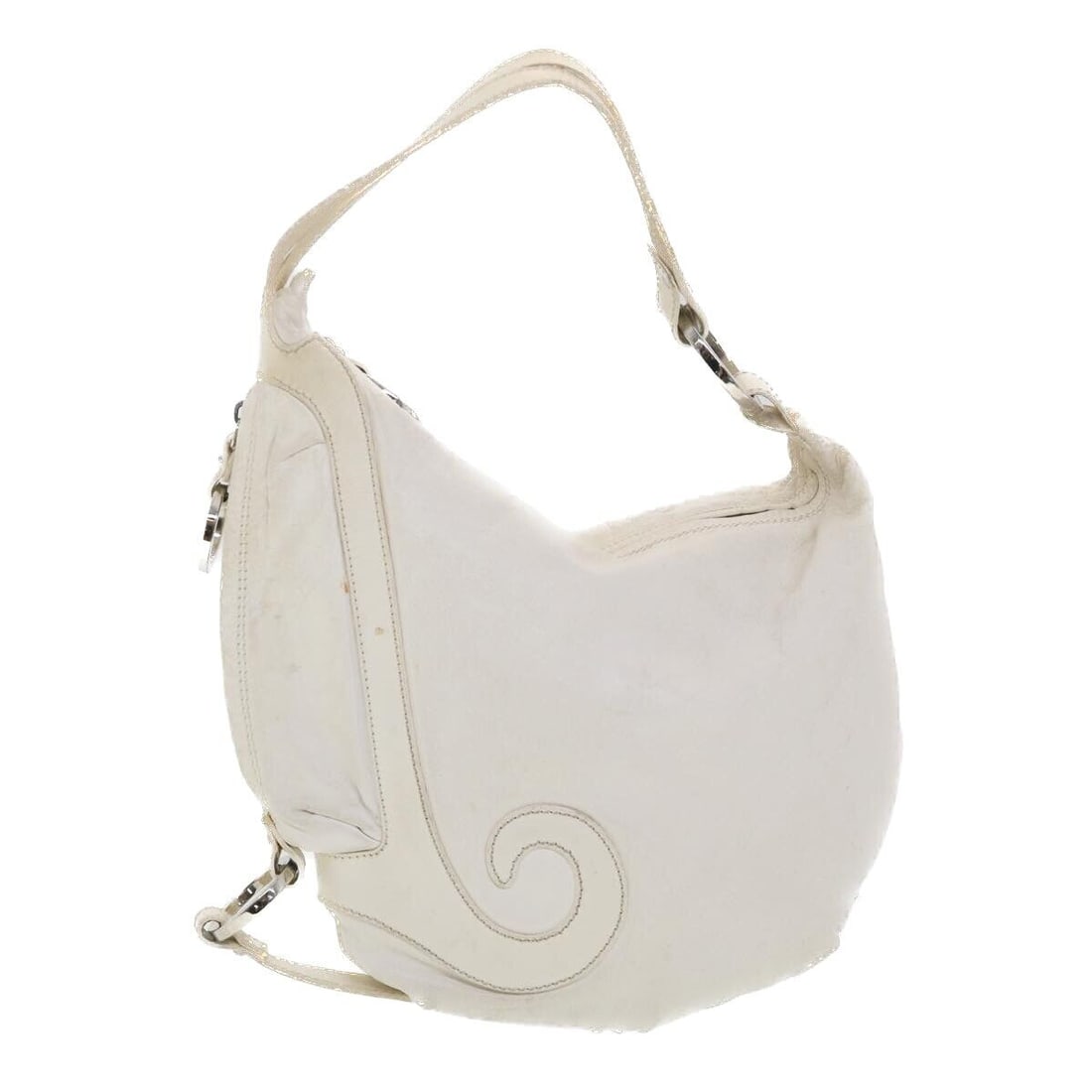 FENDI Shoulder Bag Leather White: FENDI Shoulder Bag Leather White Style: Shoulder Bag Material: Leather Exterior Color: White Bag Height: 9.4inch(Approx) / 24cm(Approx) Bag Length: 13.8inch(Approx) / 35cm(Approx) Country Of Manufactu