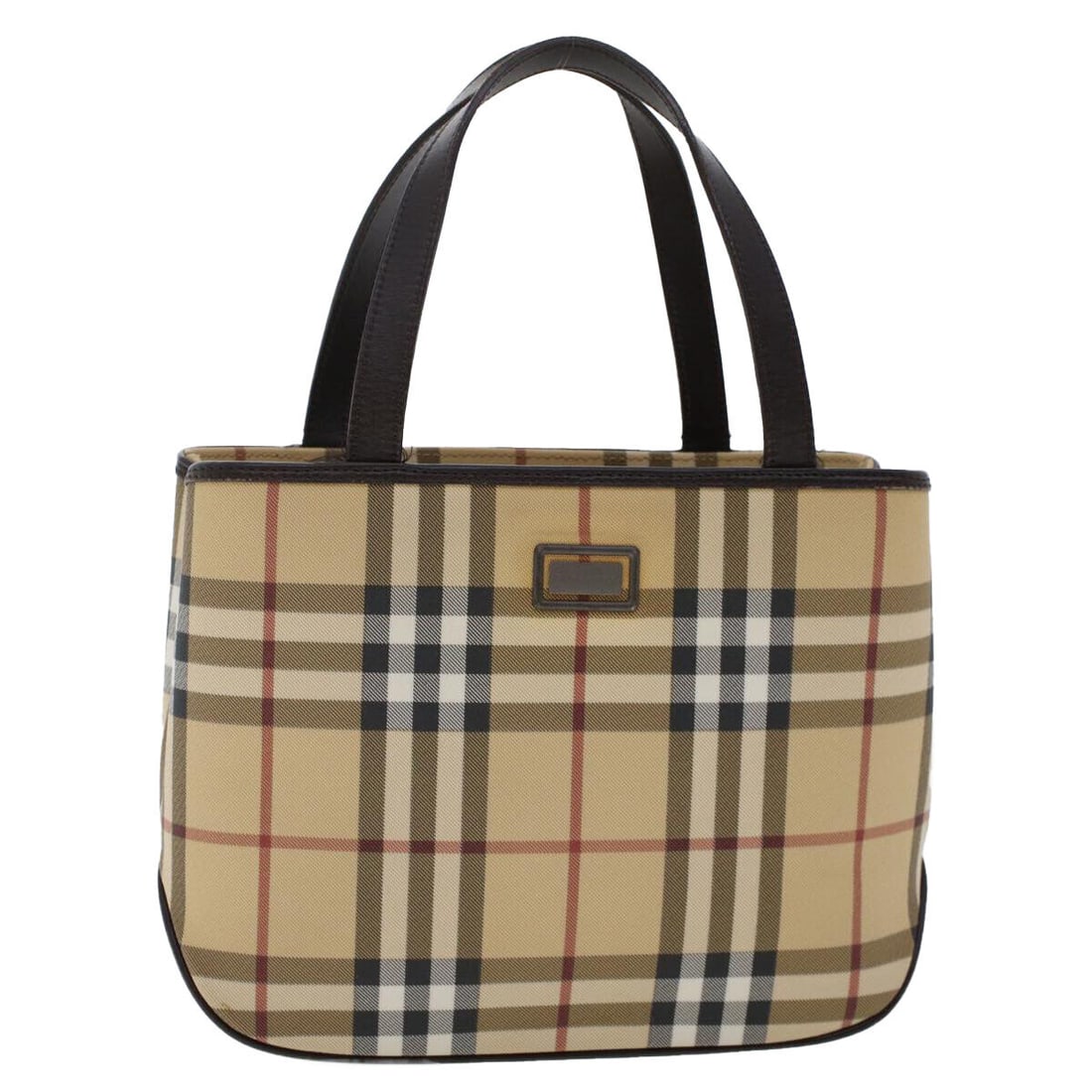 BURBERRY Nova Check Hand Bag PVC Leather Beige: BURBERRY Nova Check Hand Bag PVC Leather Beige Style: Hand Bag Material: PVC Leather Exterior Color: Beige Bag Height: 7.9inch(Approx) / 20cm(Approx) Bag Depth: 3.1inch(Approx) / 8cm(Approx) Bag Lengt