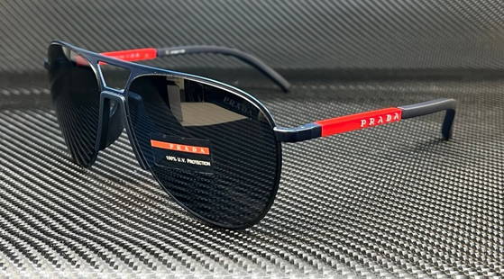 PRADA LINEA ROSSA PS 51XS 06S07L Matte Blue Dark Mens 59 mm Sunglasses: PRADA LINEA ROSSA PS 51XS 06S07L Matte Blue Dark Mens 59 mm Sunglasses Lens Technology: Polarized Frame Color: Blue Uv Protection: UV400 Type: Sunglasses Lens Material: Polycarbonate Style: Pilot Fram