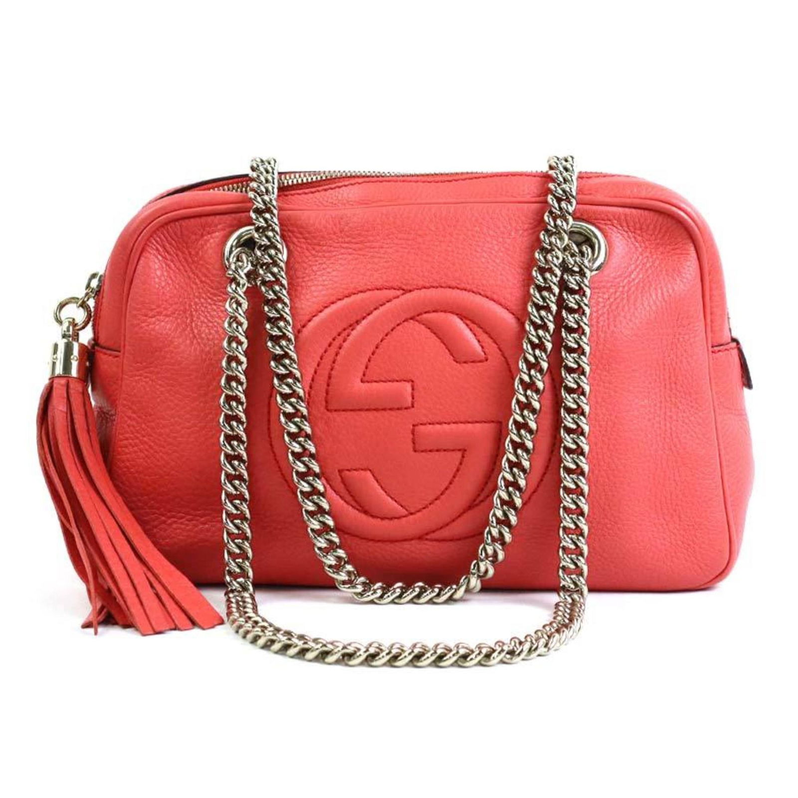 Gucci Gucci Shoulder Bag Interlocking G Leather metal Salmon Pink