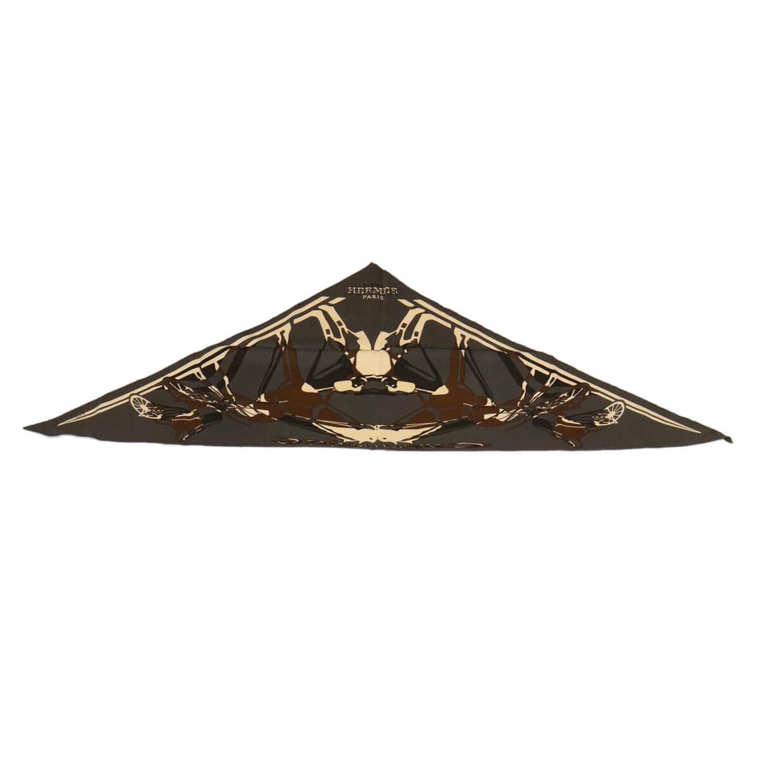 HERMES Scarf ""Caleche Elastique"" Silk Gray: HERMES Scarf ""Caleche Elastique"" Silk Gray Style: Scarf Material: Silk Color: Brown Bag Height: 15.7inch(Approx) / 40cm(Approx) Bag Length: 43.3inch(Approx) / 110cm(Approx) Country Of Manufacture: F