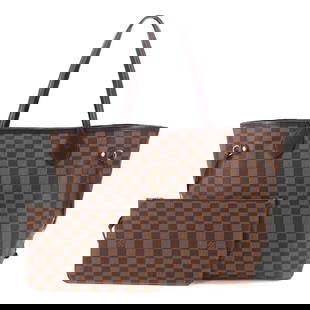 Louis Vuitton LOUIS VUITTON Damier Neverfull MM Tote Bag Ebene N51105 Brown Red Gold Hardware: Louis Vuitton LOUIS VUITTON Damier Neverfull MM Tote Bag Ebene N51105 Brown Red Gold Hardware Brand: Louis Vuitton Type: Tote bag Material: Damier Canvas Damier Canvas: Color: Cerise Ebene Hardware Co