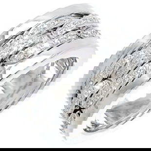 Ralph Lauren #49 Chunky Diamond Women's Ring 750 White Gold No.9: Ralph Lauren #49 Chunky Diamond Women's Ring 750 White Gold No.9 Brand: Ralph Lauren Type: Band ring Gender: Women Material: White gold (18K) Stone: Diamond US Size: 5 Width: 10.6mm / 0.42 Inner Diame