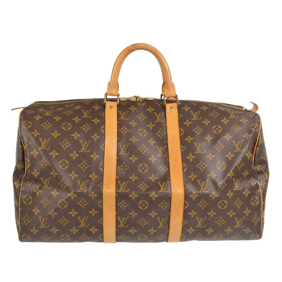 Louis Vuitton Keepall 50 Travel Handbag Monogram Vintage M41426 VI8901: Louis Vuitton Keepall 50 Travel Handbag Monogram Vintage M41426 VI8901 Bag Width: 19 in Pattern: Monogram Bag Height: 11 in Closure: Zip Occasion: Travel Handle/Strap Color: Brown Size: Large Handle S