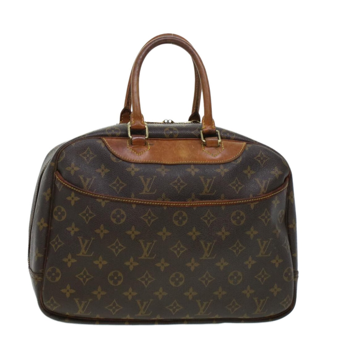 LOUIS VUITTON Monogram Deauville Hand Bag M47270 LV: LOUIS VUITTON Monogram Deauville Hand Bag M47270 LV Style: Hand Bag Material: Monogram Canvas Exterior Color: Monogram Bag Height: 10.6inch(Approx) / 27cm(Approx) Bag Depth: 5.1inch(Approx) / 13cm(App