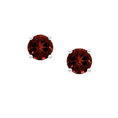 Garnet Round 4-prong Stud Earrings With Screwbacks In 14k White Gold 6mm: Garnet Round 4-prong Stud Earrings With Screwbacks In 14k White Gold 6mm This Gorgeous Garnet Stud Earrings Feature A 4 Prong Basket Setting In 14 Karat White Gold. This Studs Include Dazzling Round C