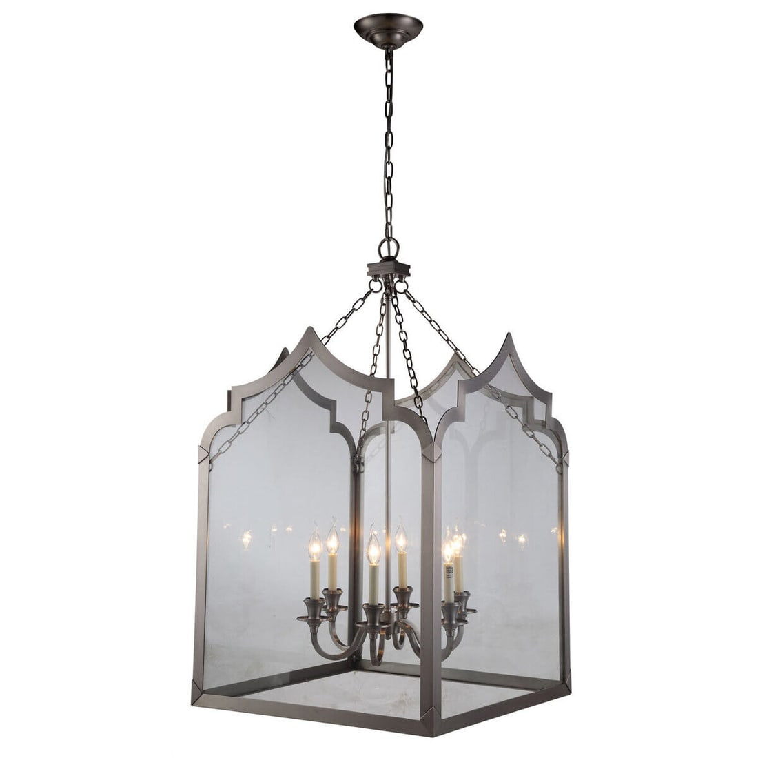 VINTAGE NICKEL GOTHIC OLD WORLD FOYER DINING ROOM CHANDELIER FIXTURE 6 LIGHT 43": VINTAGE NICKEL GOTHIC OLD WORLD FOYER DINING ROOM CHANDELIER FIXTURE 6 LIGHT 43" Light Color: Clear Clear White Warm White White Power Source: Hardwired Custom Bundle: No Ceiling: Lighting Item Length