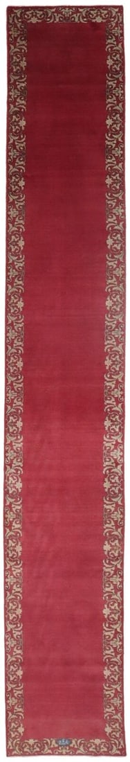Vintage Signed Classic Design 3X17 Oversized Runner Rug Oriental Hallway Carpet: Vintage Signed Classic Design 3X17 Oversized Runner Rug Oriental Hallway Carpet Free continental US Shipping Type: Hallway rug Size: 17"0 X 2"6 Ft Color: Fuchsia Rose Pattern: Floral Material: Wool It