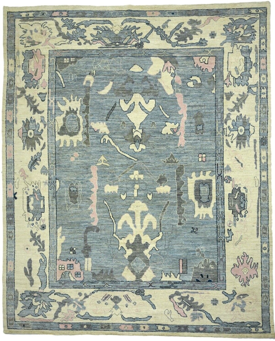 Oversized Floral Oushak Peshawar Handmade 126X155 Pakistan Oriental Rug Carpet: Oversized Floral Oushak Peshawar Handmade 126X155 Pakistan Oriental Rug Carpet Free continental US Shipping Type: Area Rug Size: 12"6 X 15"5 ft Color: Gray Production Technique: Knotted Material: Wool
