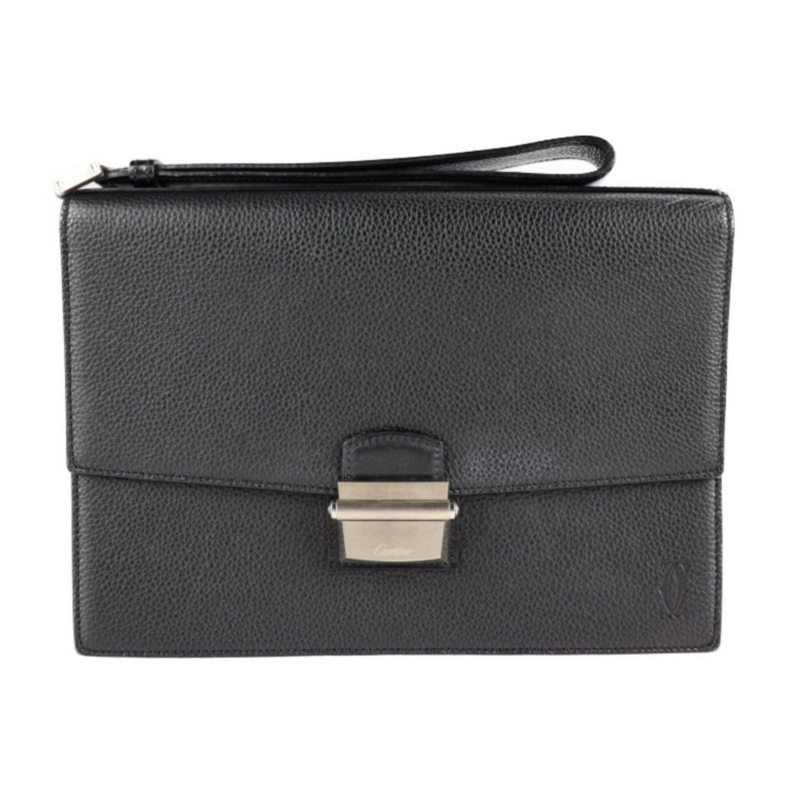 CARTIER Cartier Pasha line clutch bag L1000705 leather black silver metal fittings wristlet second: CARTIER Cartier Pasha line clutch bag L1000705 leather black silver metal fittings wristlet second Brand: Cartier Line: Pasha Model: L1000705 Type: Clutch bag Handbag Material: Leather Leather: Color: