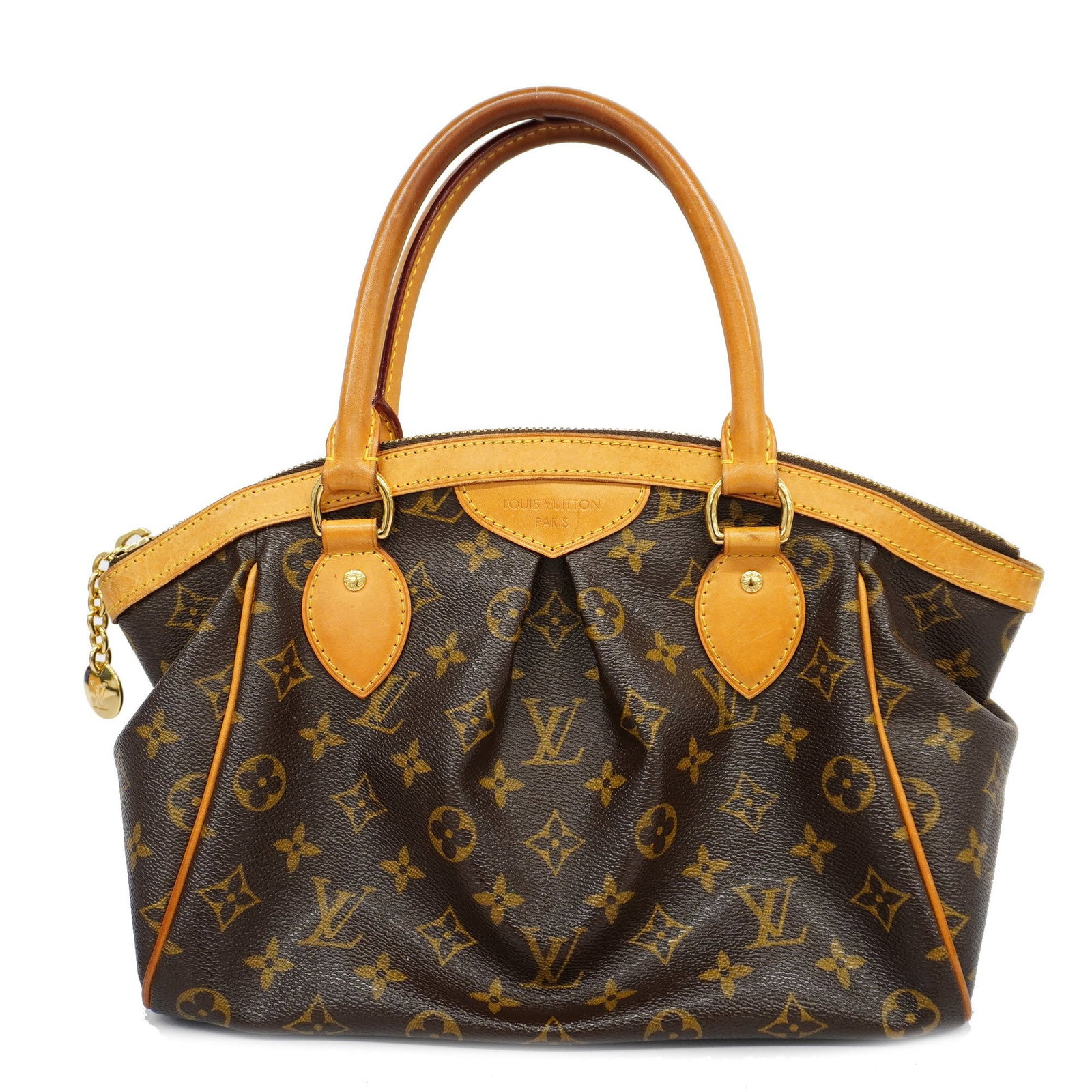 Louis Vuitton Monogram Tivoli PM M40143 Women's Handbag: Louis Vuitton Monogram Tivoli PM M40143 Women's Handbag Brand: Louis Vuitton Line: Monogram Model: Tivoli PM M40143 Type: Handbag Hardware Color: Gold Closure: Zipper Inner Pocket: Phone holder1 Open 