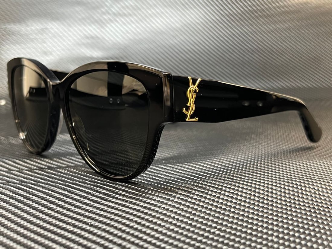 SAINT LAURENT SL M3 002 Black Square Round Womens 55 mm Sunglasses: SAINT LAURENT SL M3 002 Black Square Round Womens 55 mm Sunglasses Pattern: Solid Vintage: No Frame Color: Black Type: Sunglasses Lens Material: Polycarbonate Style: Square Theme: Designer Paris Featu