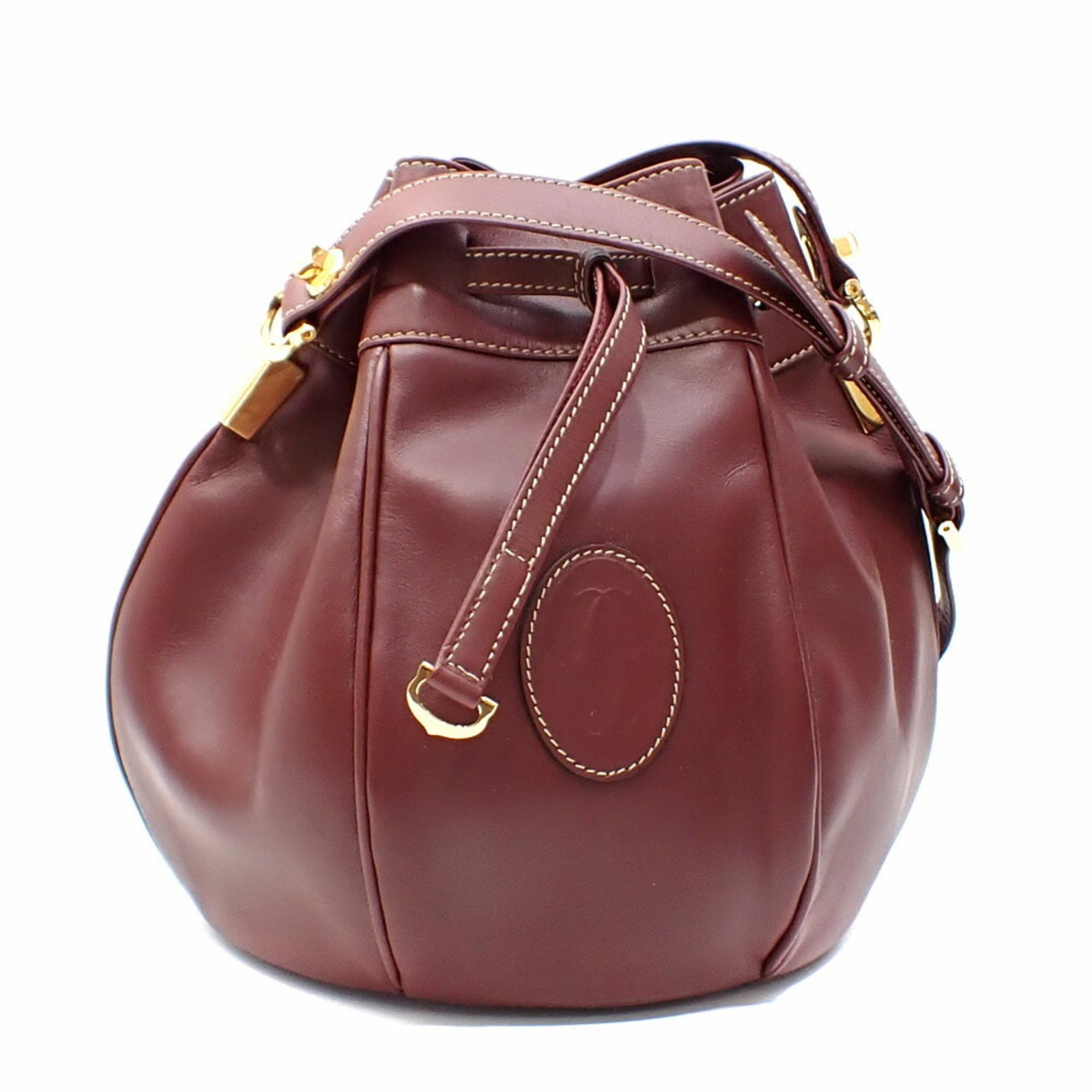 Cartier shoulder bag mast line ladies bordeaux calf leather: Cartier shoulder bag mast line ladies bordeaux calf leather Brand: Cartier Line: Must Type: Shoulder bag Color: Bordeaux Gender: Women Size (HxWxD): 13.5cm x 18cm x 18cm / 5.31 x 7.08 x 7.08 Condition