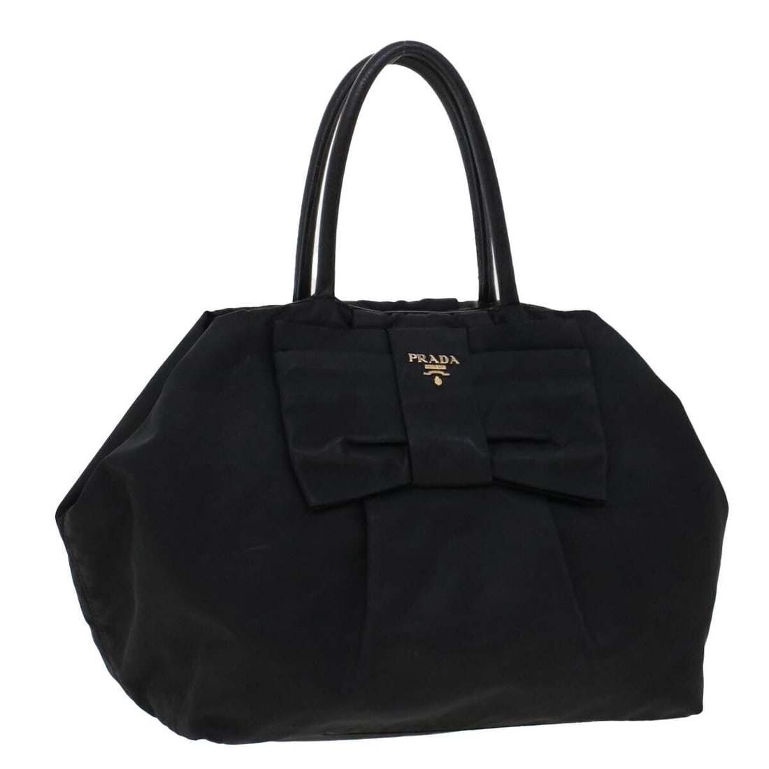 PRADA Ribbon Hand Bag Nylon Black: PRADA Ribbon Hand Bag Nylon Black Style: Hand Bag Material: Nylon Exterior Color: Black Bag Height: 8.7inch(Approx) / 22cm(Approx) Bag Depth: 5.7inch(Approx) / 14.5cm(Approx) Bag Length: 10.8inch(Appr