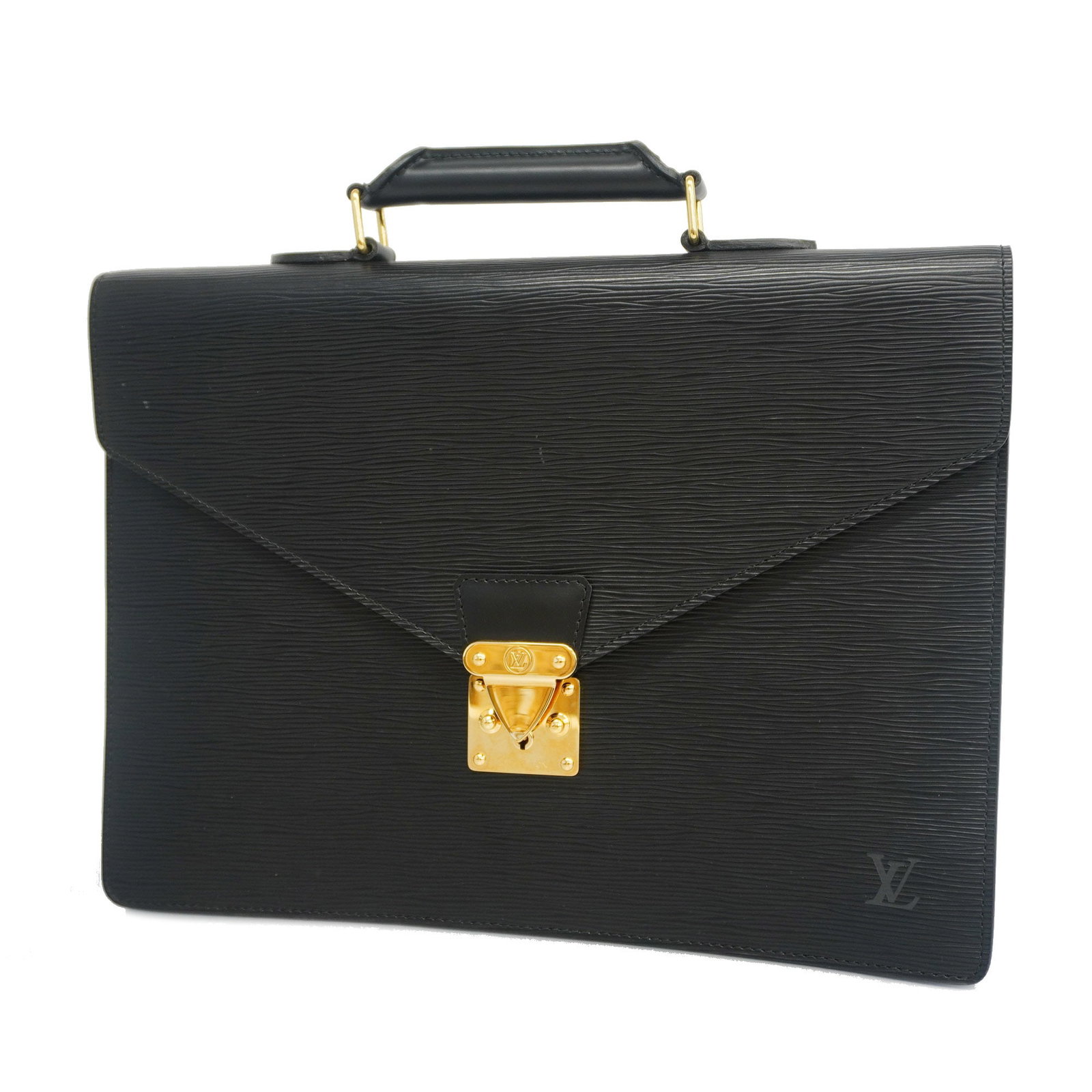 Louis Vuitton Epi Serviette Ambassador M54412 Briefcase Noir: Louis Vuitton Epi Serviette Ambassador M54412 Briefcase Noir Brand: Louis Vuitton Line: Epi Model: Serviette Ambassador M54412 Type: Briefcase Color: Noir Hardware Color: Gold Closure: Flap Push lock 