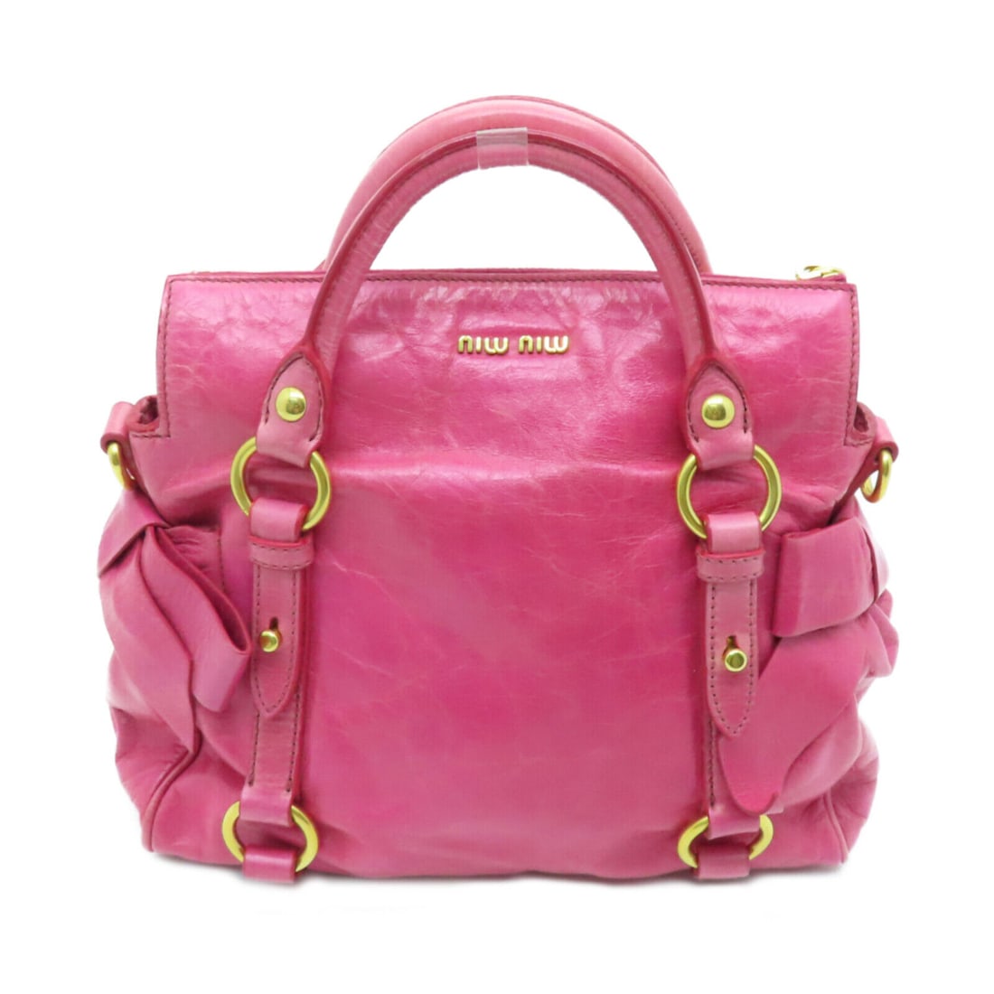 Miu Miu GHW Hand Bag RT0438 Lambskin Leather Rose Pink: Miu Miu GHW Hand Bag RT0438 Lambskin Leather Rose Pink Style: Handbag Exterior Material: Lambskin (sheep leather) Exterior Color: Pink Bag Height: 8.7 Bag Depth: 4.7 Bag Length: 10.2 Size Type: Regula