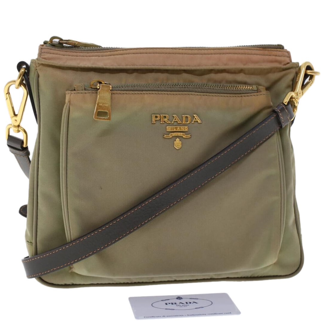 PRADA Shoulder Bag Nylon Gray: PRADA Shoulder Bag Nylon Gray Style: Shoulder Bag Material: Nylon Exterior Color: Gray Bag Height: 7.9inch(Approx) / 20cm(Approx) Bag Depth: 1.6inch(Approx) / 4cm(Approx) Bag Length: 9.4inch(Approx) /
