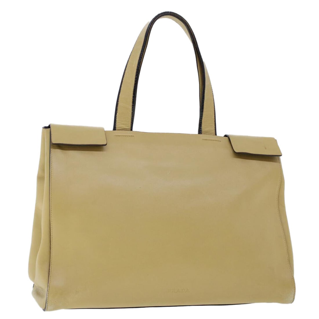 PRADA Tote Bag Leather Beige: PRADA Tote Bag Leather Beige Style: Tote Bag Material: Leather Exterior Color: Beige Bag Height: 9.8inch(Approx) / 25cm(Approx) Bag Depth: 3.5inch(Approx) / 9cm(Approx) Bag Length: 15.0inch(Approx) / 