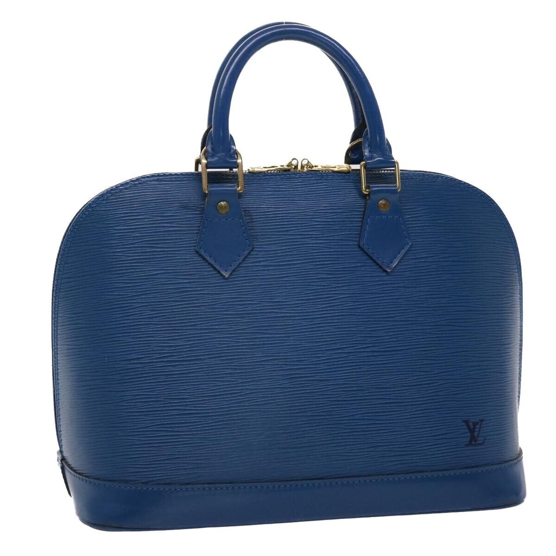 LOUIS VUITTON Epi Alma Hand Bag Toledo Blue M52145 LV: LOUIS VUITTON Epi Alma Hand Bag Toledo Blue M52145 LV Style: Hand Bag Material: Epi Leather Exterior Color: Toledo Blue Bag Height: 9.4inch(Approx) / 24cm(Approx) Bag Depth: 6.7inch(Approx) / 17cm(App