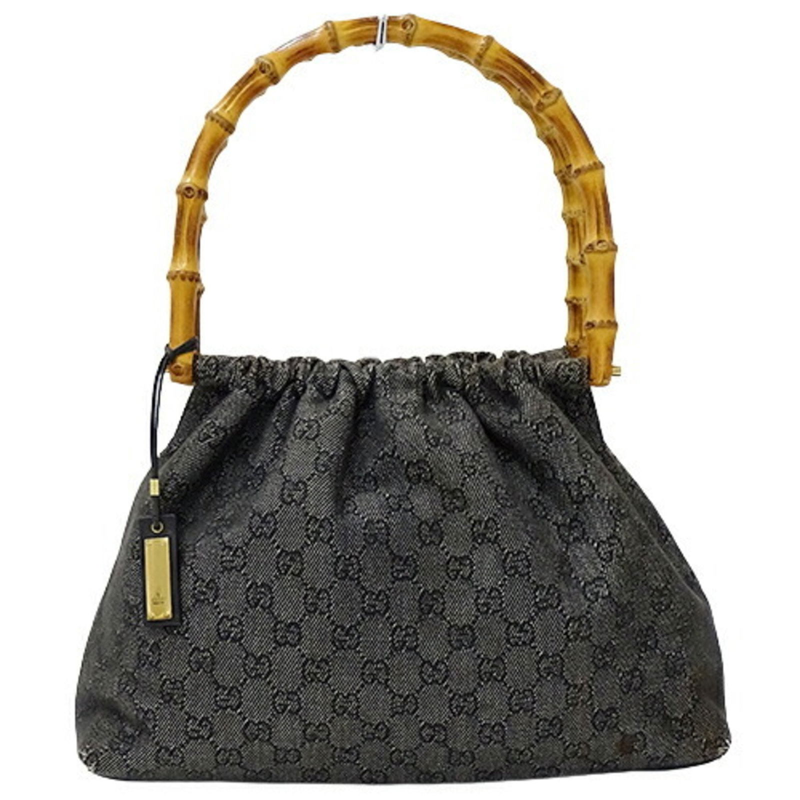 GUCCI bag ladies handbag shoulder bamboo GG canvas black 92708: GUCCI bag ladies handbag shoulder bamboo GG canvas black 92708 Brand: Gucci Type: Handbag Material: GG canvas GG canvas: Color: Black Gender: Women Size (HxWxD): 25cm x 33.5cm x 11cm / 9.84 x 13.18 x