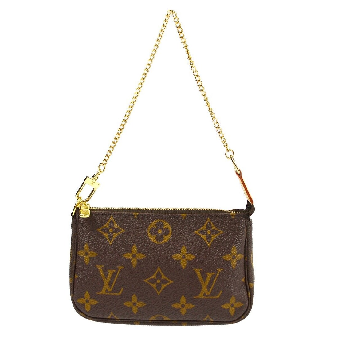 Louis Vuitton Mini Pochette Accessoires Handbag Monogram M58009 FL5017: Louis Vuitton Mini Pochette Accessoires Handbag Monogram M58009 FL5017 Bag Width: 6 in Pattern: Monogram Bag Height: 4 in Closure: Zipper Occasion: Casual Size: Small Handle Style: Top Handle Lining M