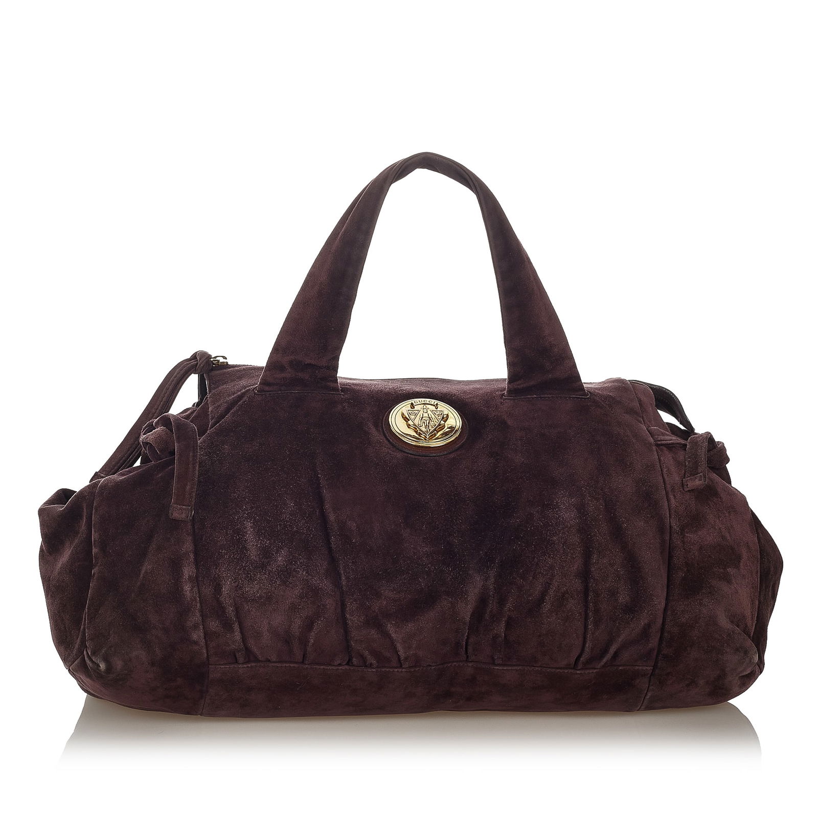 Gucci Large Hysteria Suede Leather Tote: Gucci Large Hysteria Suede Leather Tote The Hysteria tote features a suede leather body flat suede handles a top zip closure and an interior zip pocket. Brand: Gucci Model: Large Hysteria Suede Leathe