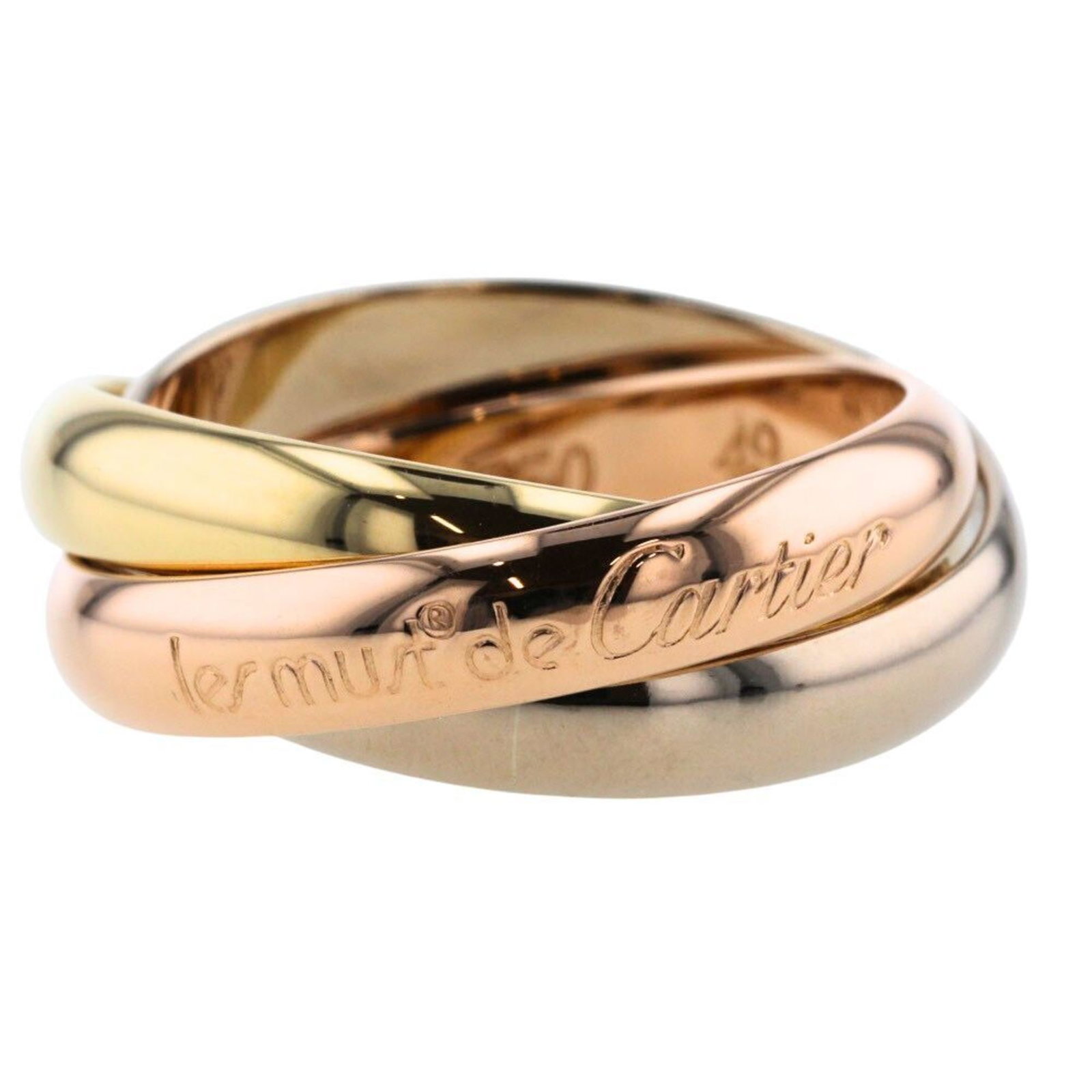 Cartier Ring Trinity Width about 3.2mm K18 white gold yellow pink Size correction mark available No.: Cartier Ring Trinity Width about 3.2mm K18 white gold yellow pink Size correction mark available No. 8.5 Ladies CARTIER Brand: Cartier Line: Trinity Type: Band ring Gender: Women Material: Pink gold (