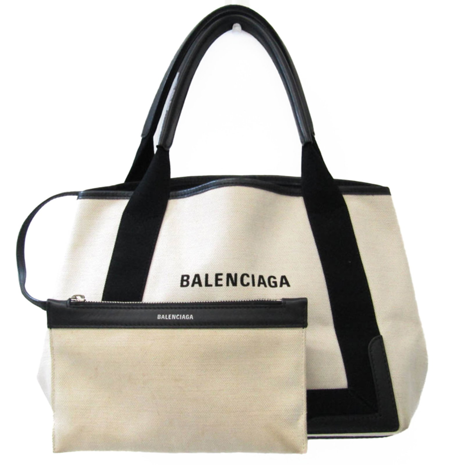 Balenciaga Navy Cabas S 339933 Women's Canvas Leather Handbag Black Off-white: Balenciaga Navy Cabas S 339933 Women's Canvas Leather Handbag Black Off-white Brand: Balenciaga Model: Navy Cabas S 339933 Country of Origin: Italy Type: Handbag Material: Canvas Leather Canvas: Leath