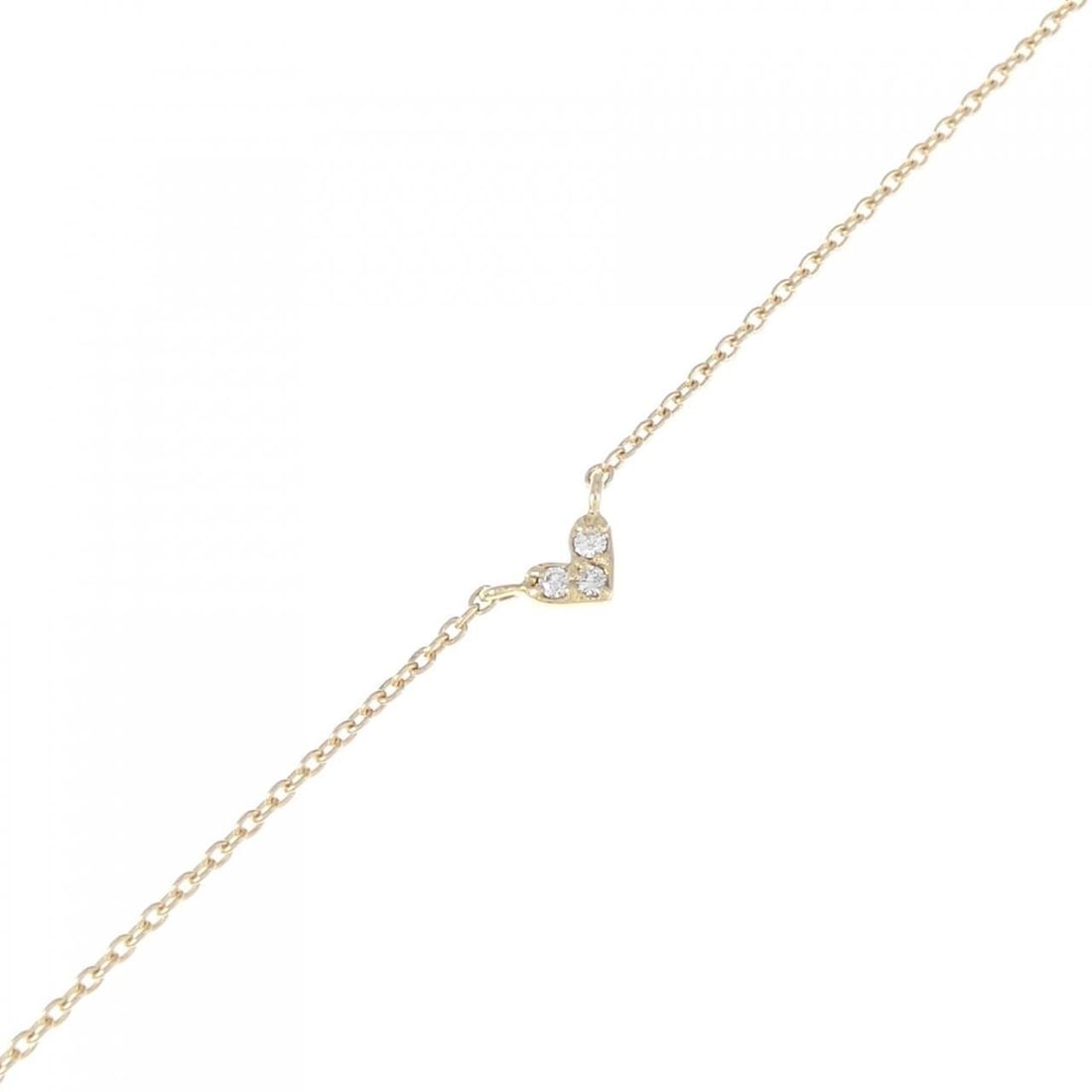 K18YG Heart Diamond Bracelet 0.02CT: K18YG Heart Diamond Bracelet 0.02CT Style: Bracelet Material: K18 Yellow Gold Gender: Ladies" Size: 19.5cm Main Stone: Diamond 0.02CT Weight: approx. 0.8g Actualsize: Max W: 3.9mm Centerstone: Diamond
