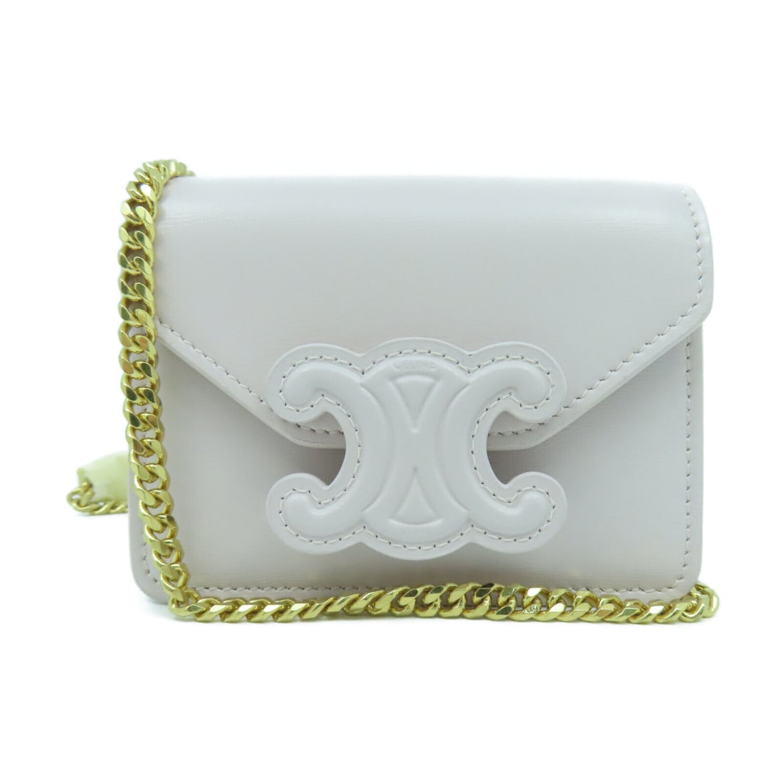 CELINE GHW Card Holder On Chain Shoulder Bag Crossbody Calfskin Leather Purple: CELINE GHW Card Holder On Chain Shoulder Bag Crossbody Calfskin Leather Purple Style: Shoulder Bag Exterior Material: Calfskin (cowhide) Exterior Color: Purple Bag Height: 3.1 Bag Depth: 1.6 Bag Lengt