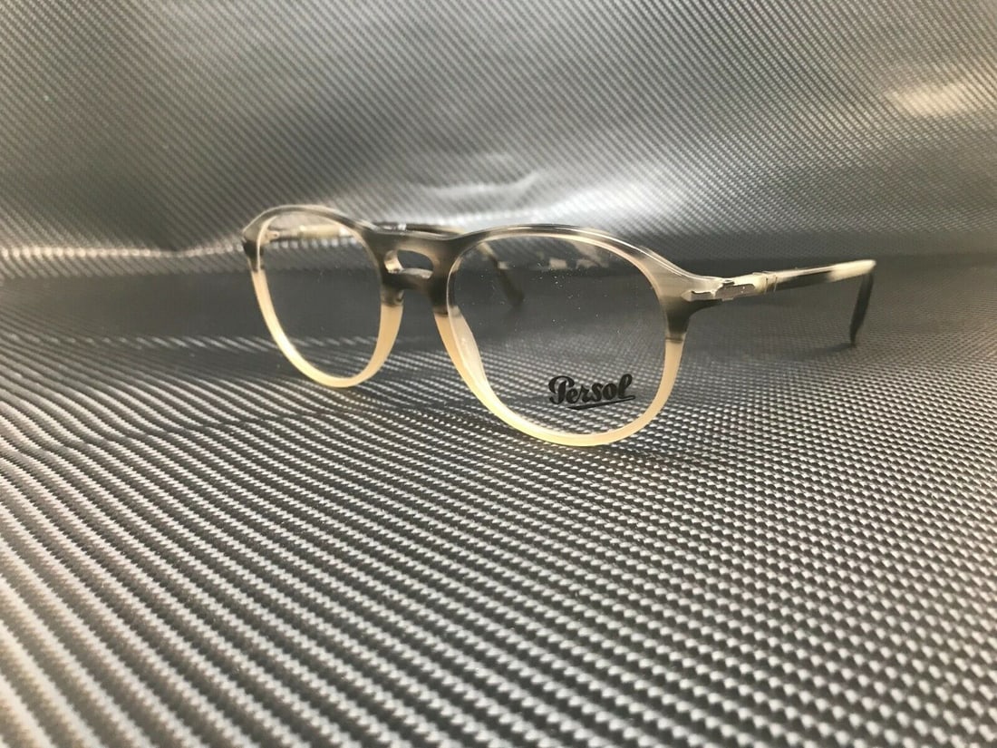 PERSOL PO3202V 1065 Grey Striped Beige Demo Lens Mens Eyeglasses 51 mm: PERSOL PO3202V 1065 Grey Striped Beige Demo Lens Mens Eyeglasses 51 mm Type: Eyeglasses Frame Color: Gray New The BIDHAUS Guarantee: All items in this auction are guaranteed to be 100% authentic. At Y