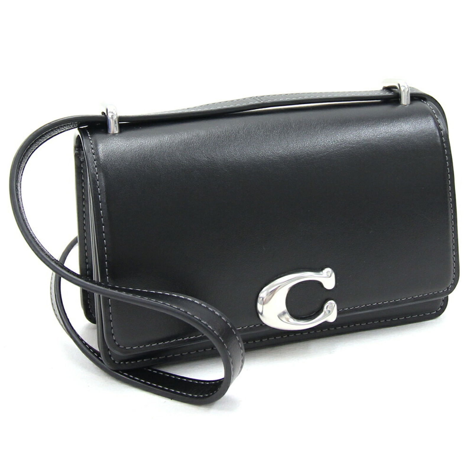 Coach Shoulder Bag Bandit Crossbody CD724 Black Leather Pochette Small Ladies COACH: Coach Shoulder Bag Bandit Crossbody CD724 Black Leather Pochette Small Ladies COACH Brand: Coach Model: CD724 Type: Pochette Shoulder bag Material: Leather Leather: Color: Black Hardware Color: Silver