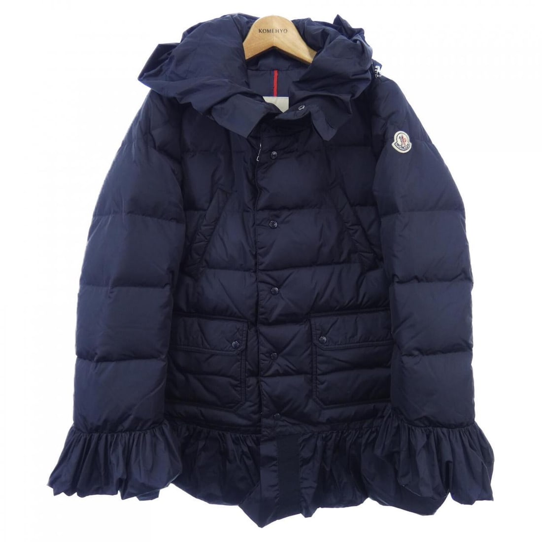 MONCLER Down Coat: MONCLER Down Coat Style: COAT Color: Navy Gender: Ladies" Size: 1 Size Type: Regular Type: COAT B: Reasonable Wear and Tear The BIDHAUS Guarantee: All items in this auction are guaranteed to be 100% a