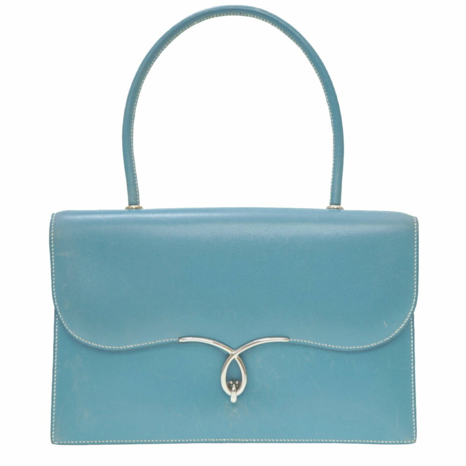 Hermes box calf blue jean handbag #C stamped: Hermes box calf blue jean handbag #C stamped Brand: Hermes Country of Origin: France Type: Handbag Material: Box calf leather Box calf leather: Color: Blue jean Hardware Color: Silver Gender: Women Si