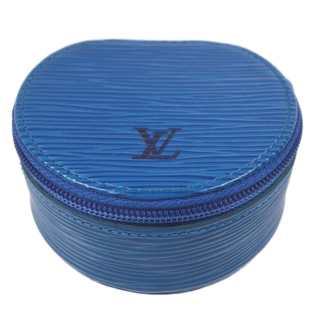 Louis Vuitton Ecrin Bijou 8 Jewelry Case Pouch Bag Blue Epi M48215: Louis Vuitton Ecrin Bijou 8 Jewelry Case Pouch Bag Blue Epi M48215 Bag Width: 3 in Bag Height: 3 in Closure: Zip Size: Small Bag Depth: 2 in Exterior Material: Epi Leather Accents: Logo Exterior Color
