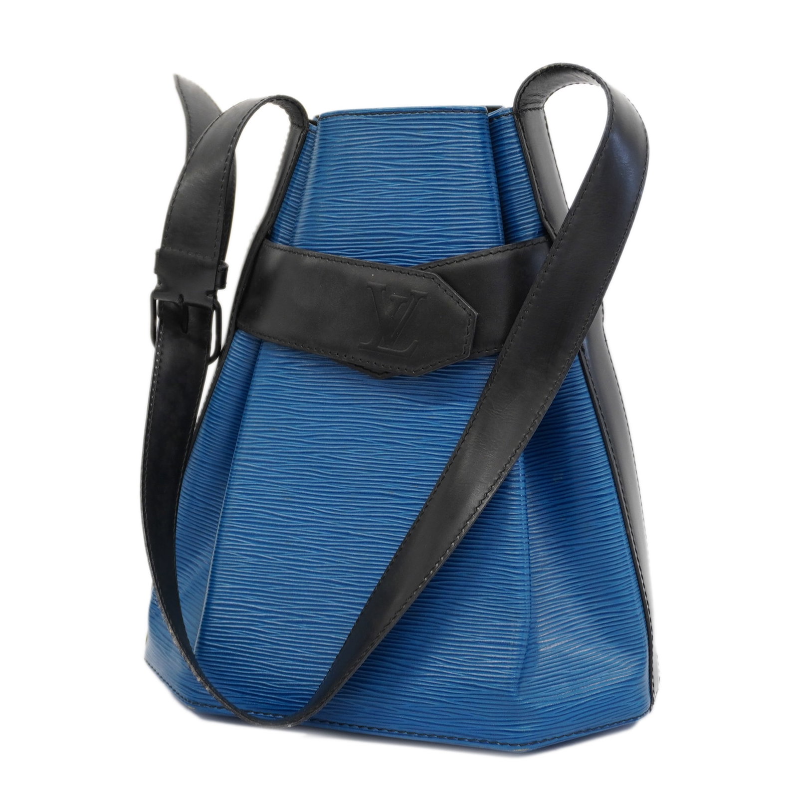 Louis Vuitton Epi Women's Shoulder Bag Noir Toledo Blue: Louis Vuitton Epi Women's Shoulder Bag Noir Toledo Blue Brand: Louis Vuitton Line: Epi Model: M80155 Type: Shoulder bag Color: Noir Toledo blue Hardware Color: Silver Closure: Belt Snap fastener Adjus