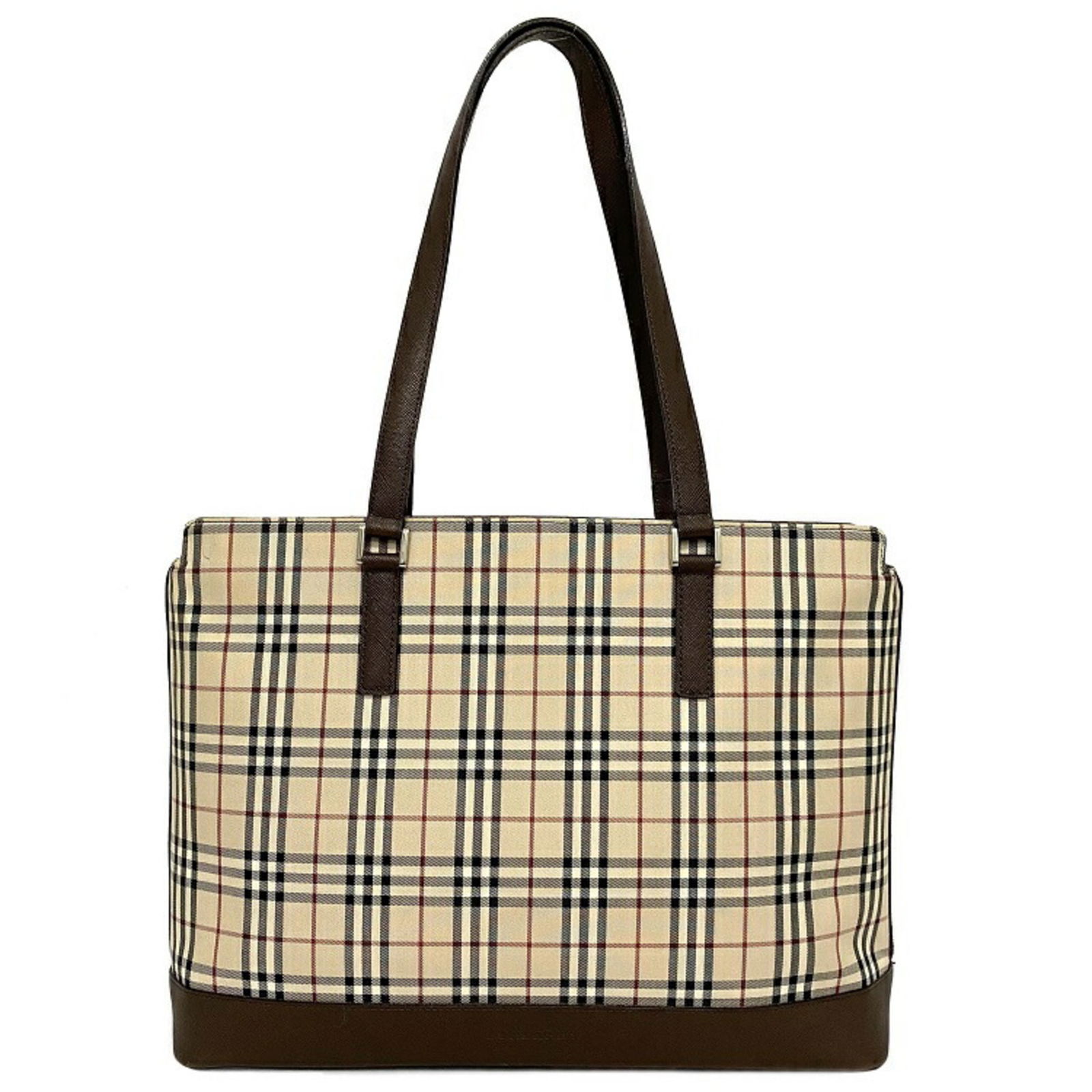 Burberry Tote Bag Beige Brown Glen Check Canvas Leather BURBERRY Square Ladies: Burberry Tote Bag Beige Brown Glen Check Canvas Leather BURBERRY Square Ladies Brand: Burberry Type: Handbag Tote bag Material: Canvas Leather Canvas: Leather: Color: Beige brown Gender: Women Size (H