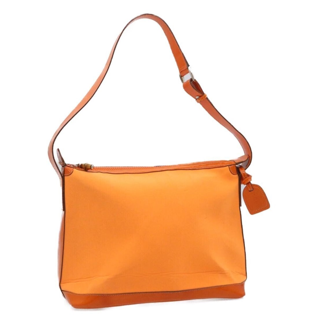 GUCCI Bamboo Shoulder Bag Nylon Enamel Orange: GUCCI Bamboo Shoulder Bag Nylon Enamel Orange Style: Shoulder Bag Material: Nylon Exterior Color: Orange Bag Height: 9.1inch(Approx) / 23cm(Approx) Bag Depth: 5.1inch(Approx) / 13cm(Approx) Bag Length
