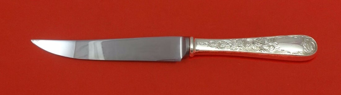 Old Maryland Engraved by Kirk Sterling Silver Steak Knife Serrated Custom 8 1/2": Old Maryland Engraved by Kirk Sterling Silver Steak Knife Serrated Custom 8 1/2" Old maryland engraved by kirkold maryland engraved by kirk sterling silver hollow handle with stainless serrated blade