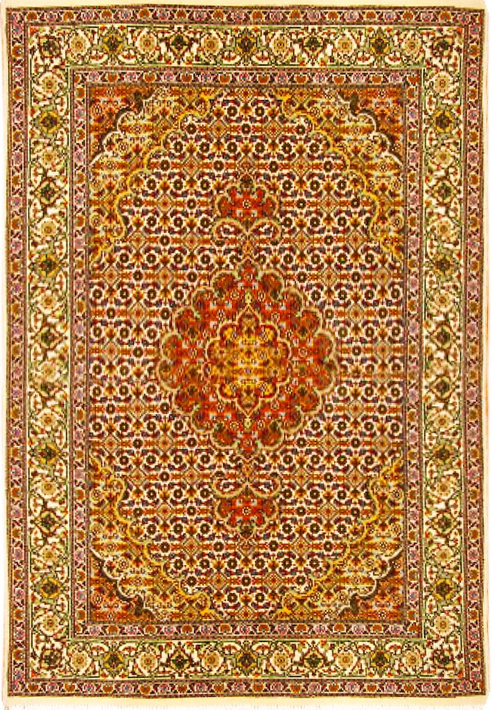 3 x 4 Ivory Persian Tabriz Mahi Rug: 3 x 4 Ivory Persian Tabriz Mahi Rug Free continental US Shipping Size in Feet: Width: 3 x Length: 4 Size in Inches: Width:36 in x Length: 48 in Colors: Ivory Green Weave: 100% Handmade Pile: 3/8 Wool 
