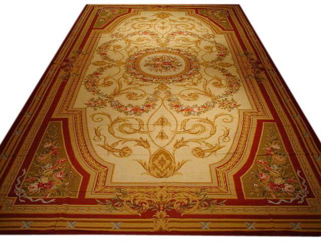 12 X 22 White Needlepoint French Aubusson Rug Auction