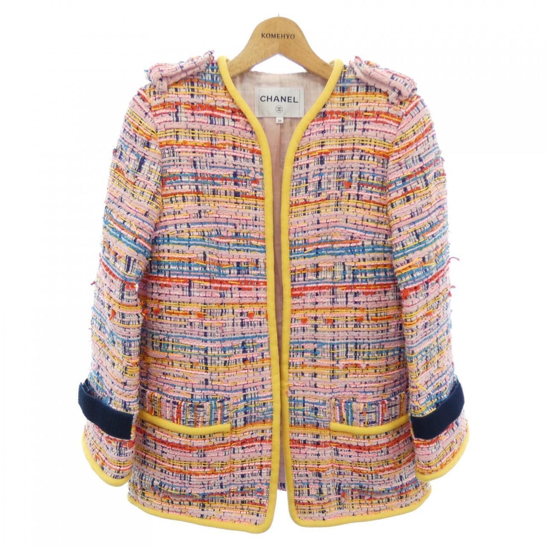 CHANEL Jacket: CHANEL Jacket Style: JACKET Color: Pink Gender: Ladies" Size: 34 Size Type: Regular Type: JACKET C: Heavily Used The BIDHAUS Guarantee: All items in this auction are guaranteed to be 100% authentic. A