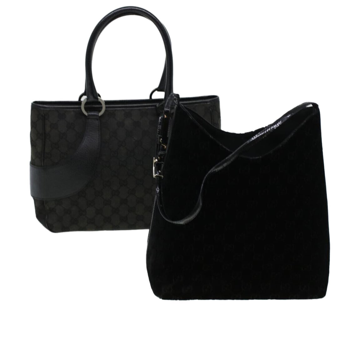 GUCCI GG Canvas Shoulder Hand Bag 2Set Black: GUCCI GG Canvas Shoulder Hand Bag 2Set Black Style: Hand Bag Material: GG Canvas Exterior Color: Black Type: Hand Bag Exterior Material: GG Canvas C: Heavily Used The BIDHAUS Guarantee: All items in t