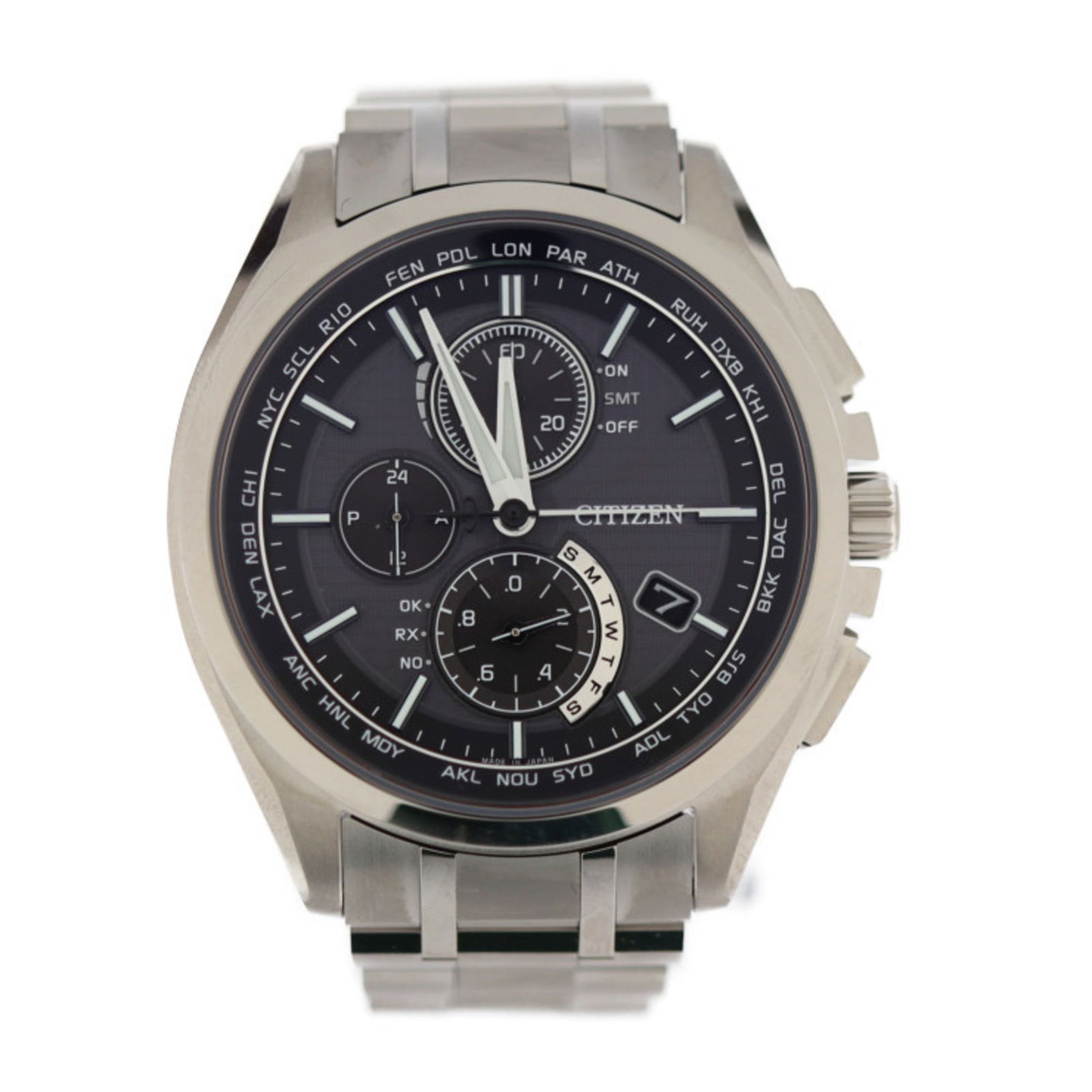 CITIZEN Citizen Eco Drive Direct Flight ATTESA Attesa Watch AT8040-57E Super Titanium Silver Black: CITIZEN Citizen Eco Drive Direct Flight ATTESA Attesa Watch AT8040-57E Super Titanium Silver Black Dial Chronograph GPS Solar Radio Brand: Citizen Line: Eco Drive Model: at8040-57e Type: Wristwatch St