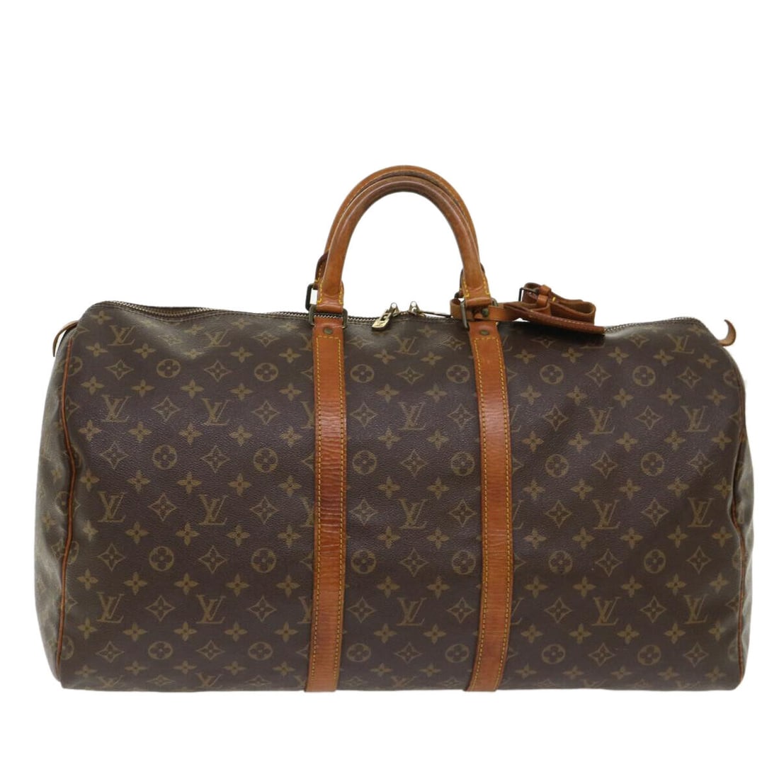 LOUIS VUITTON Monogram Keepall 55 Boston Bag M41424 LV: LOUIS VUITTON Monogram Keepall 55 Boston Bag M41424 LV Style: Boston Bag Material: Monogram Canvas Exterior Color: Monogram Bag Height: 10.6inch(Approx) / 27cm(Approx) Bag Depth: 9.8inch(Approx) / 25c
