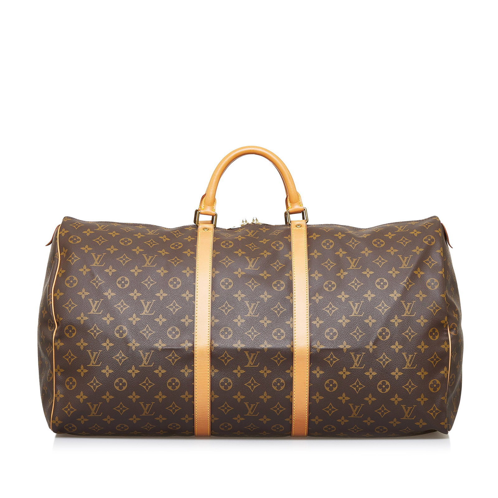 Louis Vuitton Monogram Keepall 60: Louis Vuitton Monogram Keepall 60 The Keepall 60 features a monogram canvas body rolled leather handles and a top zip closure. Brand: Louis Vuitton Model: Monogram Keepall 60 Origin: France Category: 