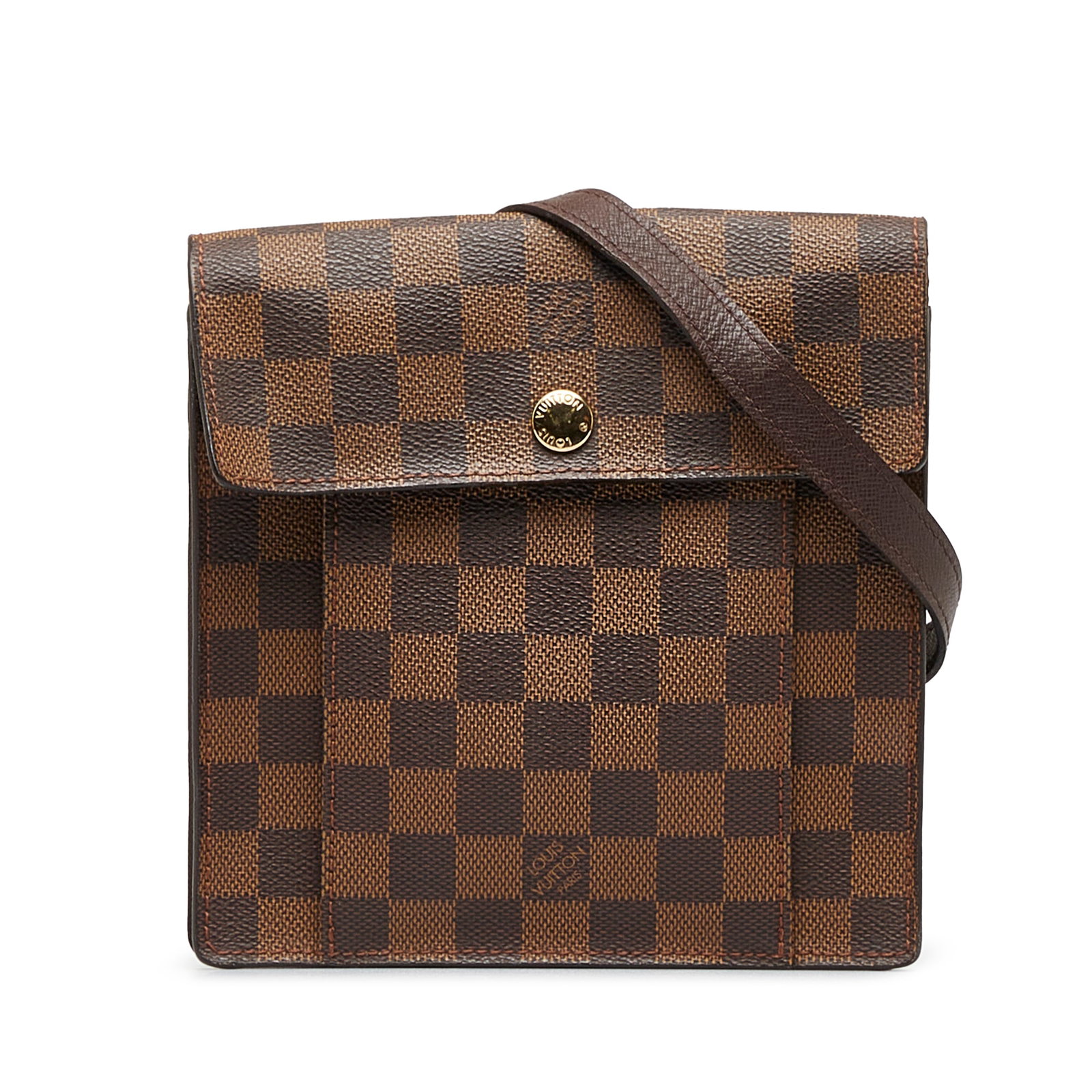 Louis Vuitton Damier Ebene Pimlico: Louis Vuitton Damier Ebene Pimlico The Pimlico features a damier canvas body an adjustable leather strap and a front flap with a snap button closure. Brand: Louis Vuitton Model: Damier Ebene Pimlico O